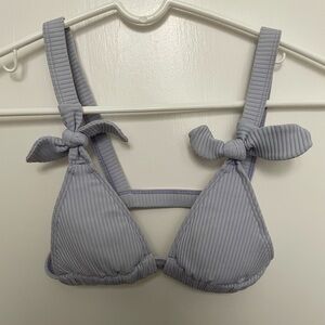 Minimal Animale Ribbed Lilac Bikini Top with Bow Ties